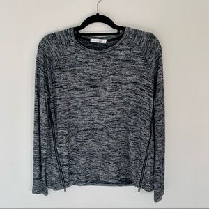 Rag & Bone Camden Grey Side Zip Long Sleeve Knit Top, XS